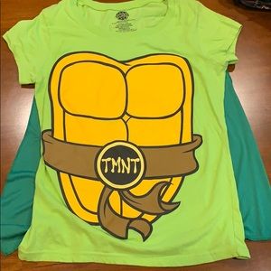 Boys TMNT t shirt with detachable cape